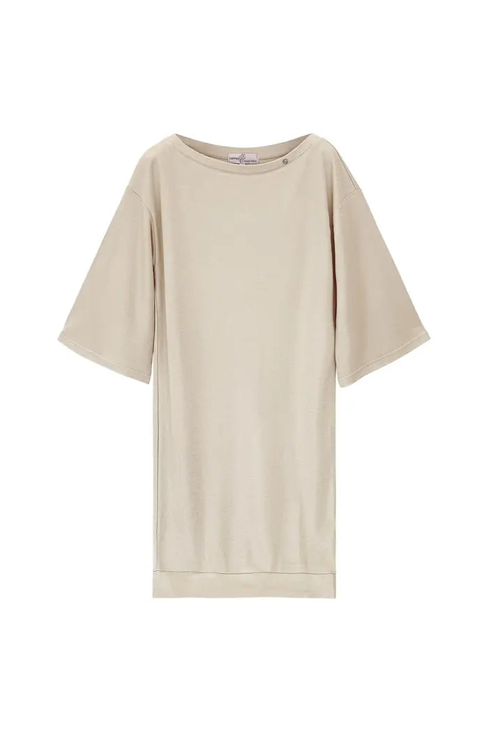 T-shirt dress with shiny coating Off-white