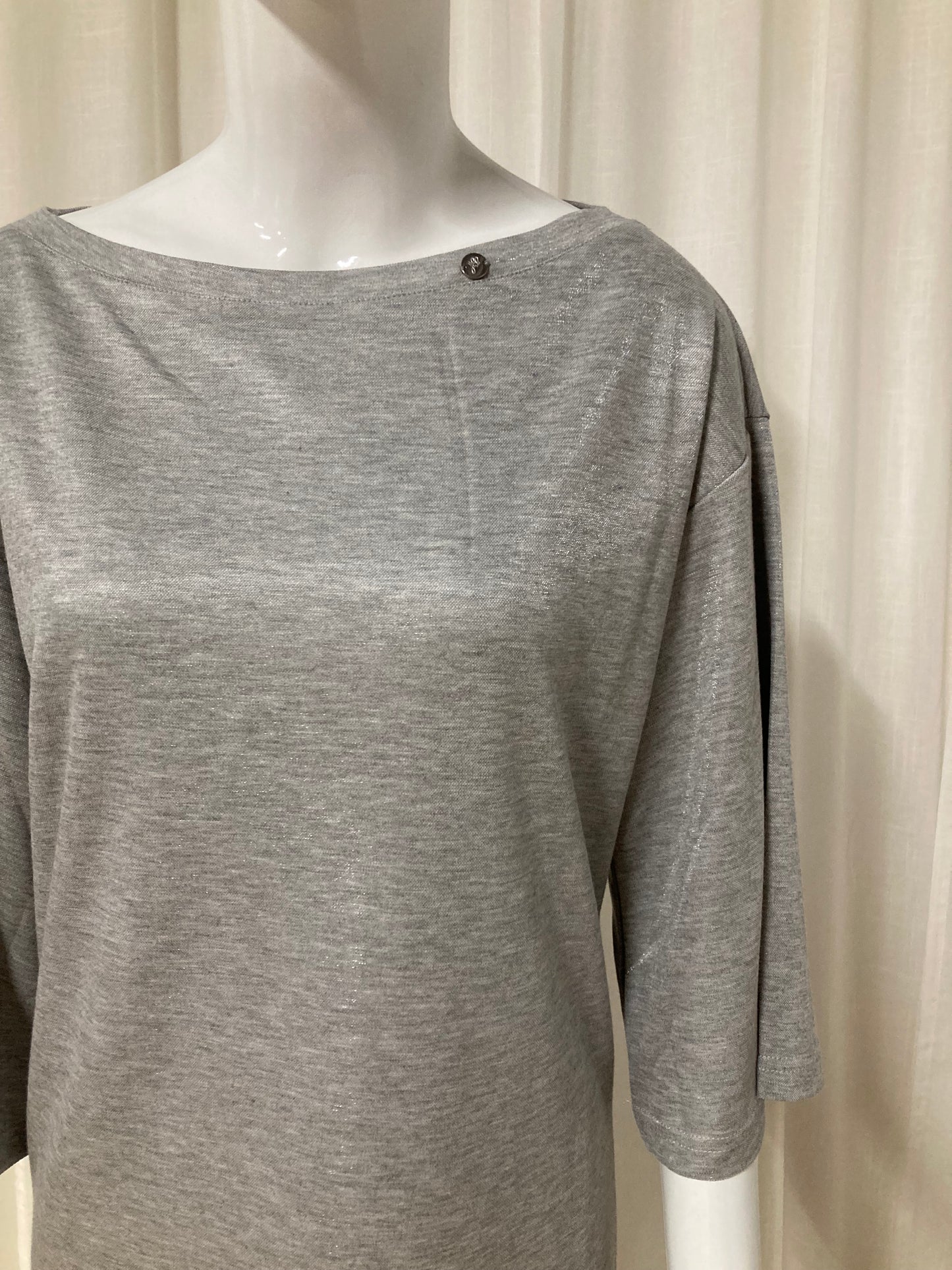 T-shirt dress with shiny coating Grey