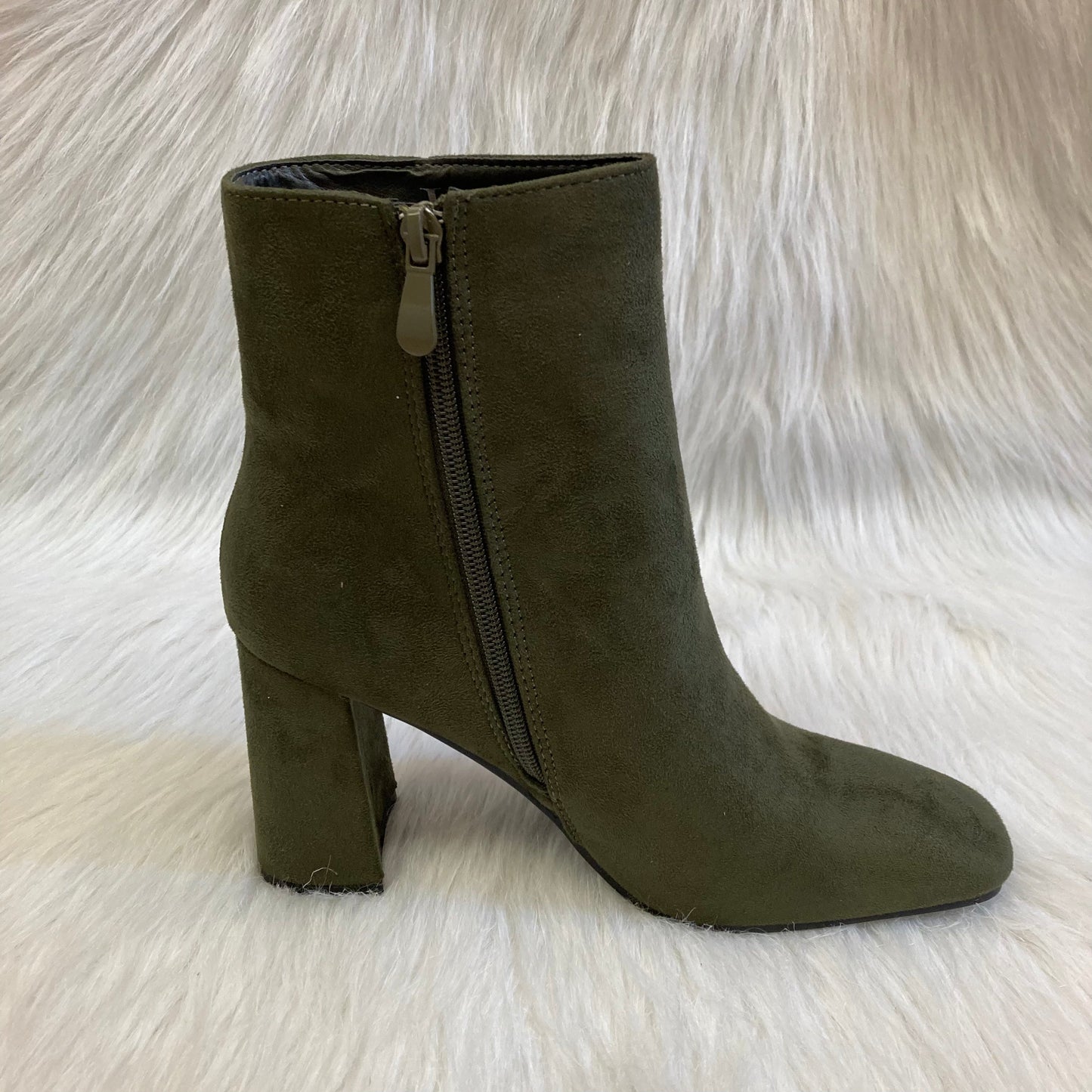 Khaki suedette ankle boot