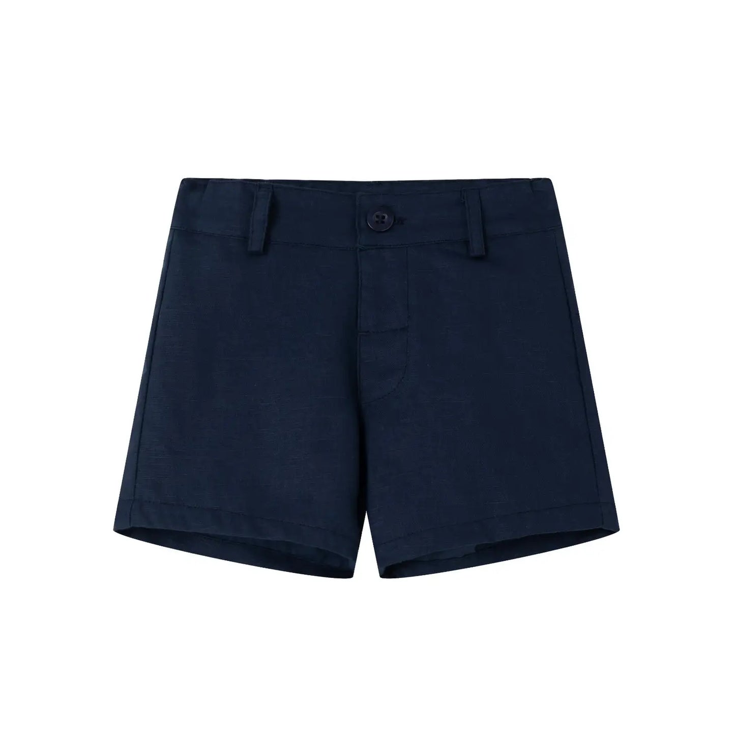 Linnen short marine blauw