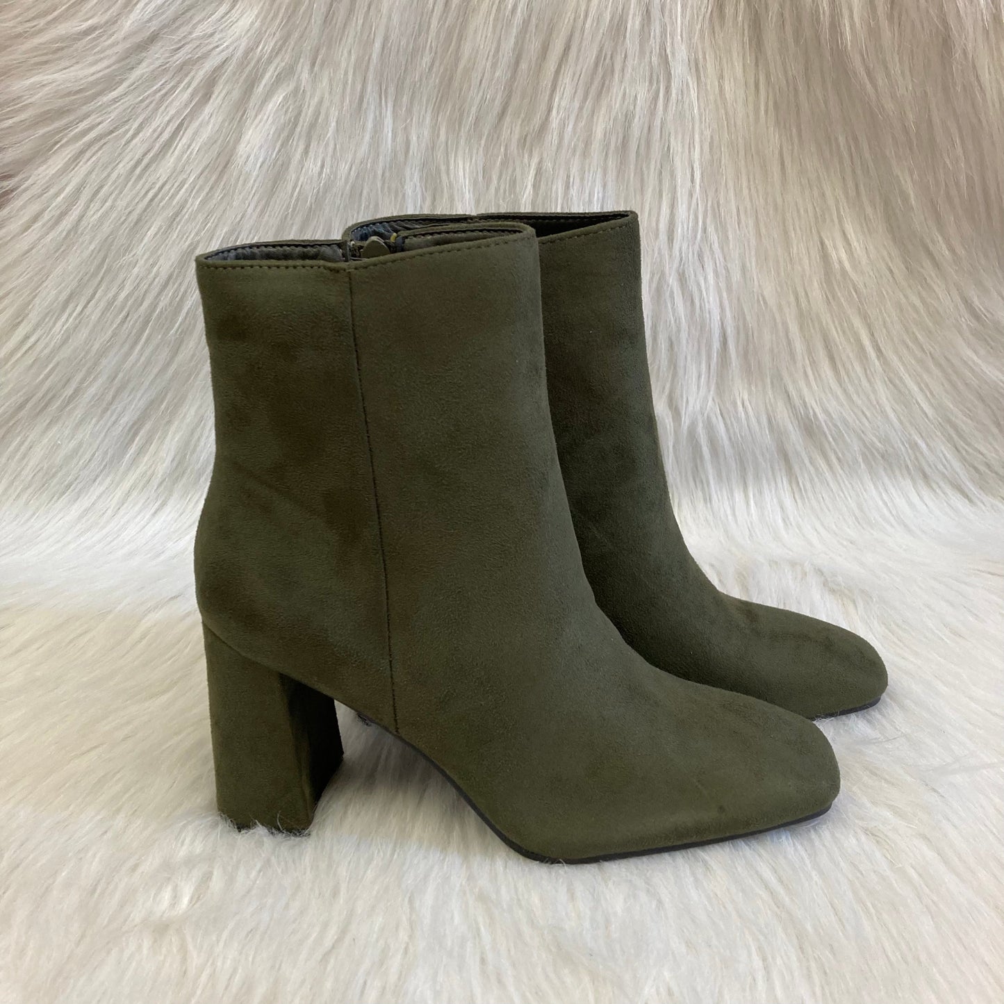 Khaki suedette ankle boot