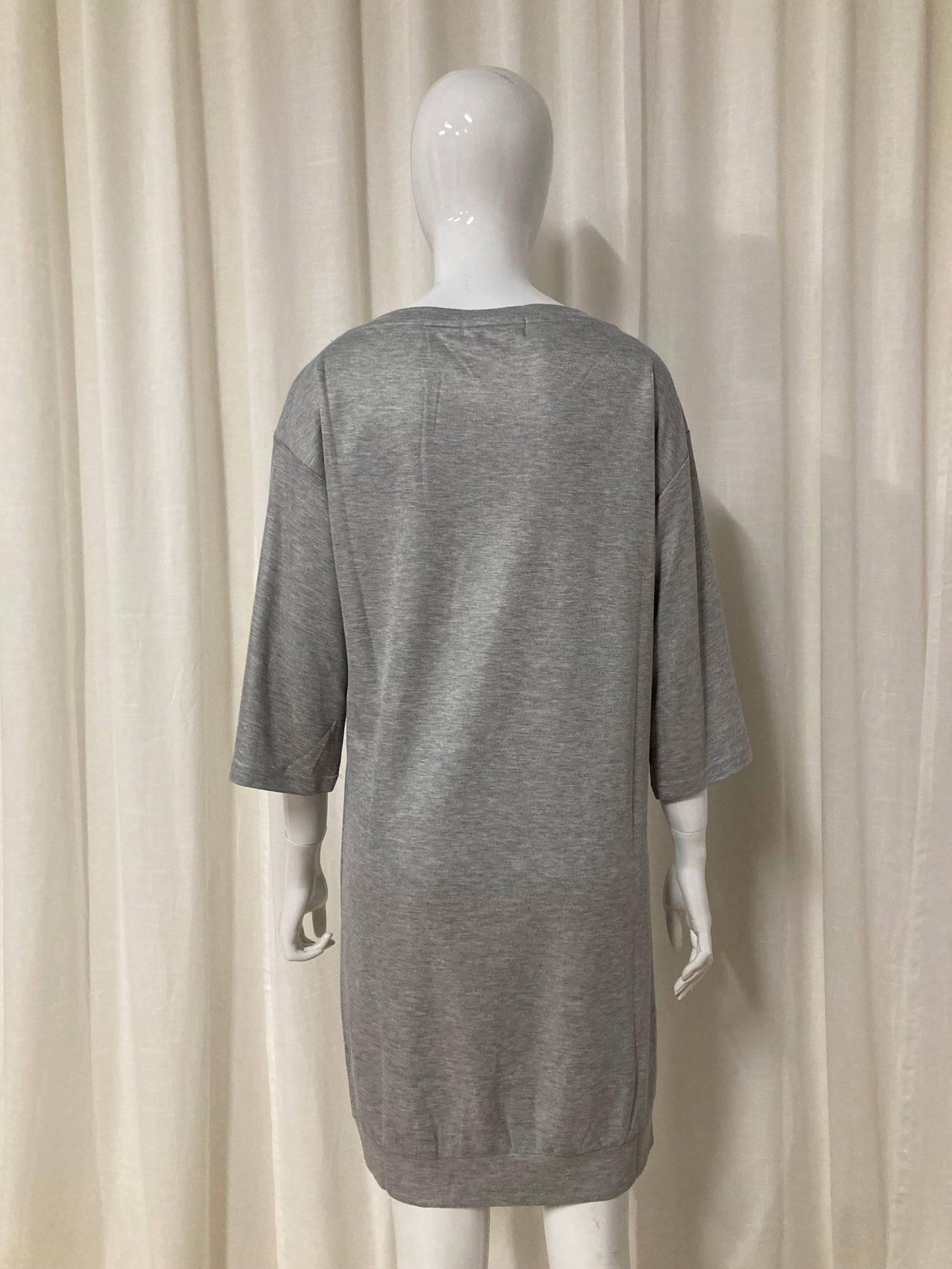 T-shirt dress with shiny coating Grey