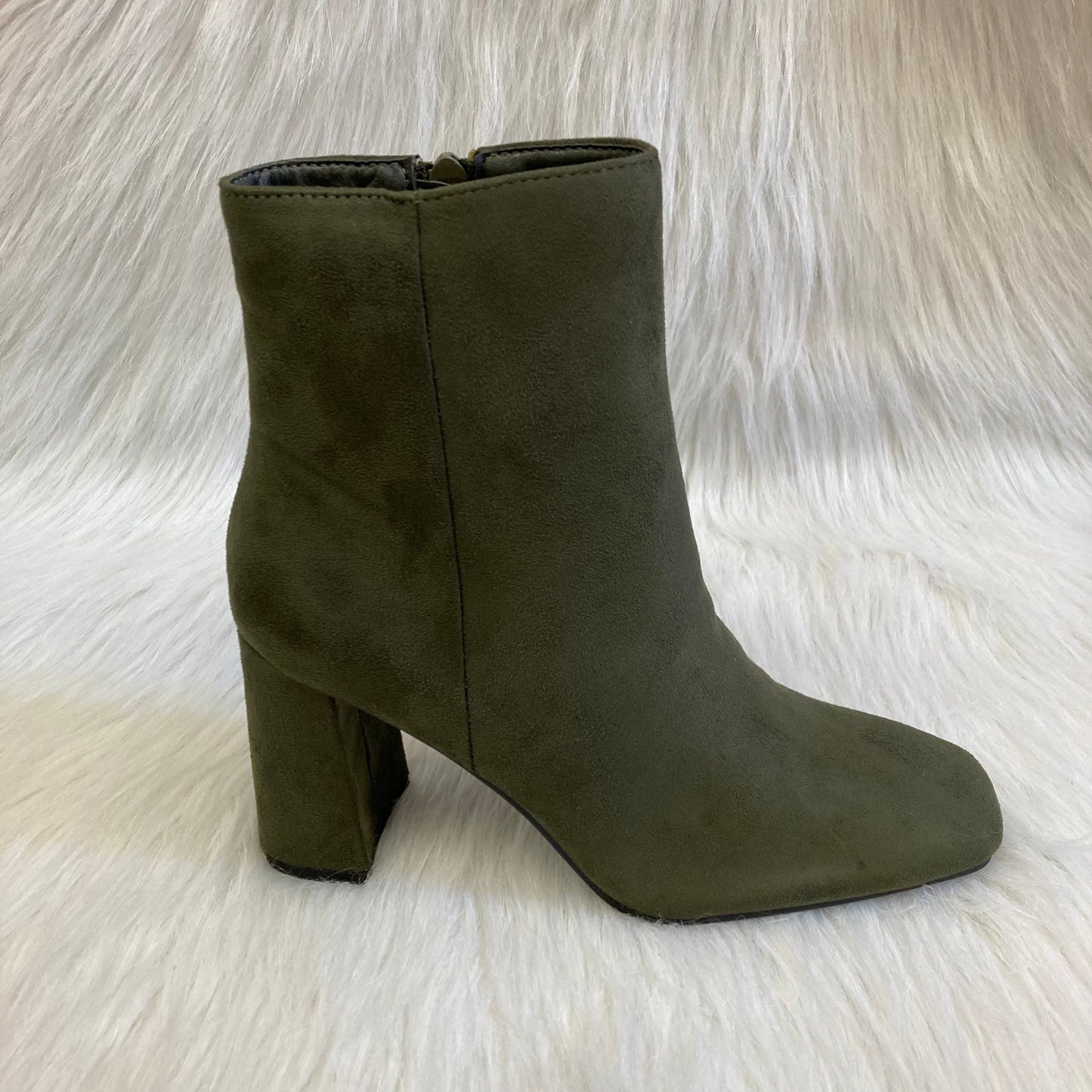 Khaki suedette ankle boot