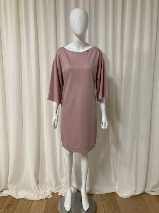 T-shirt dress with shiny coating Pink