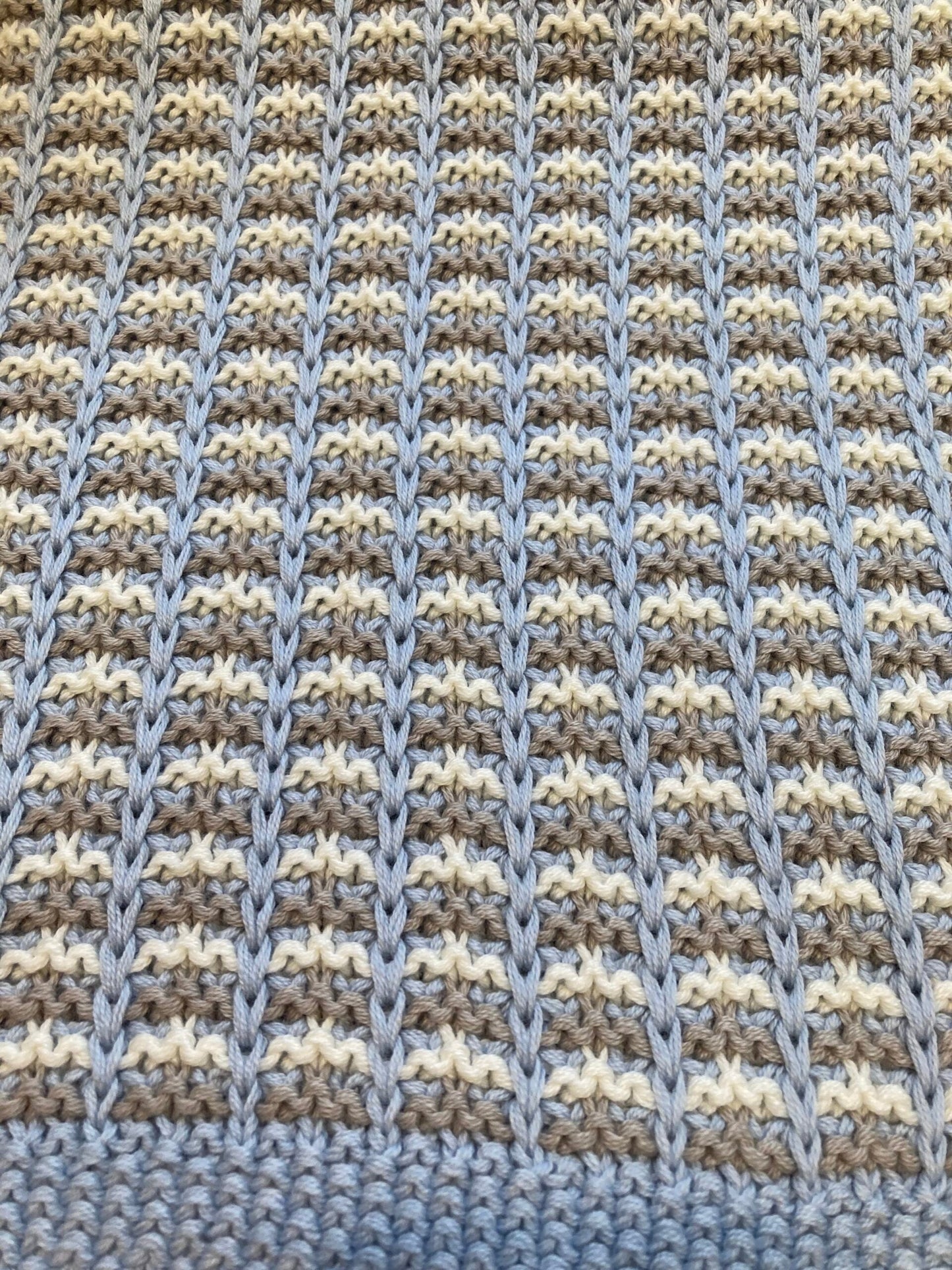 Deken 75x100cm Naturals knit grey/blue