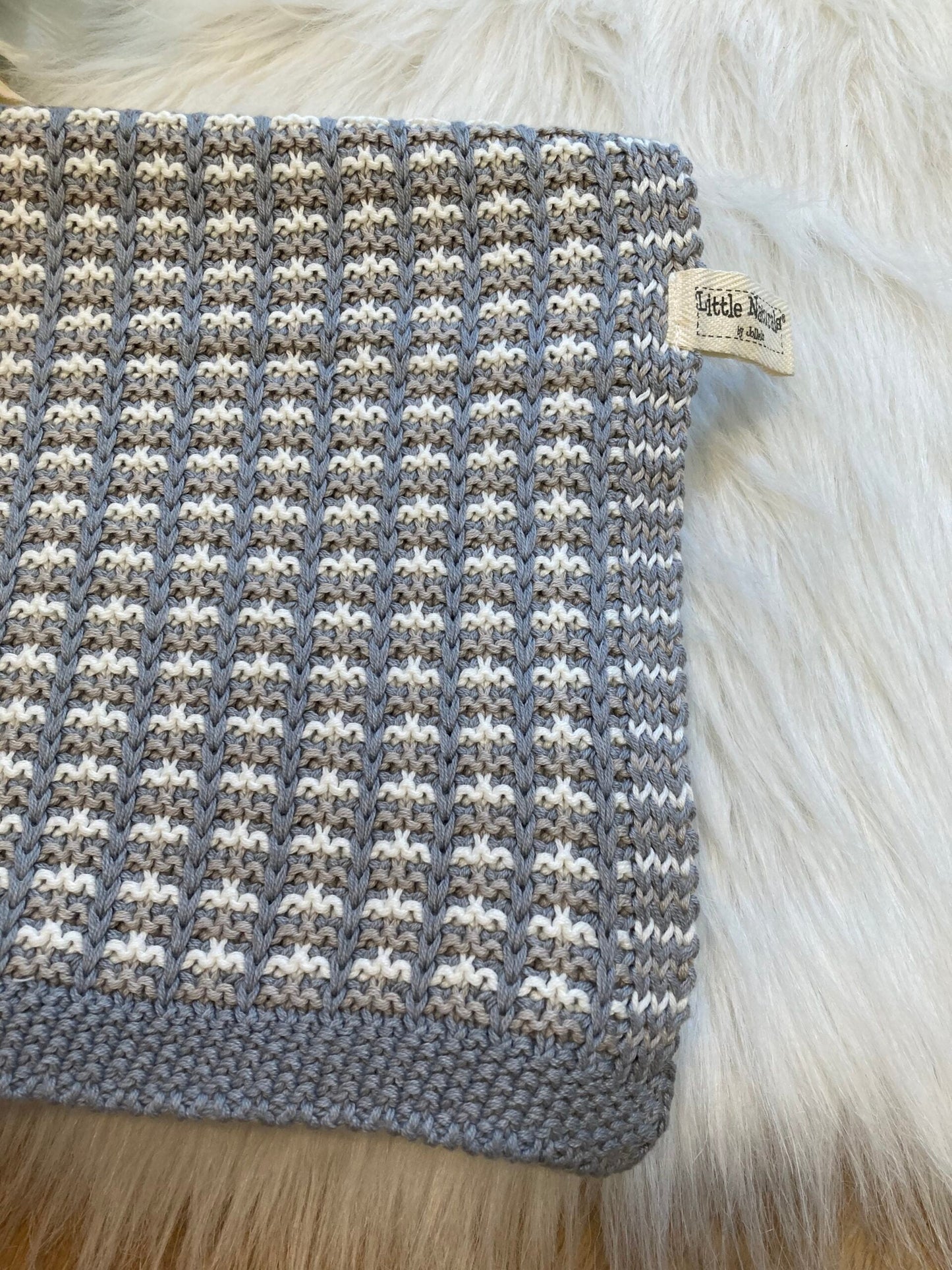 Deken 75x100cm Naturals knit grey