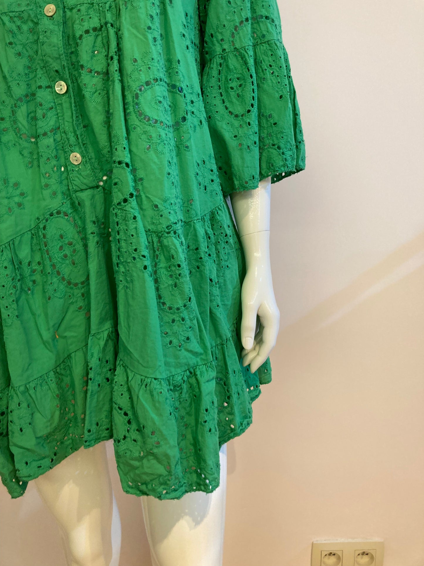 Embroidered Dress groen