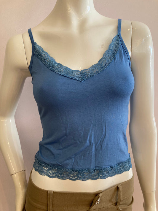 Tank top lace jeans blue