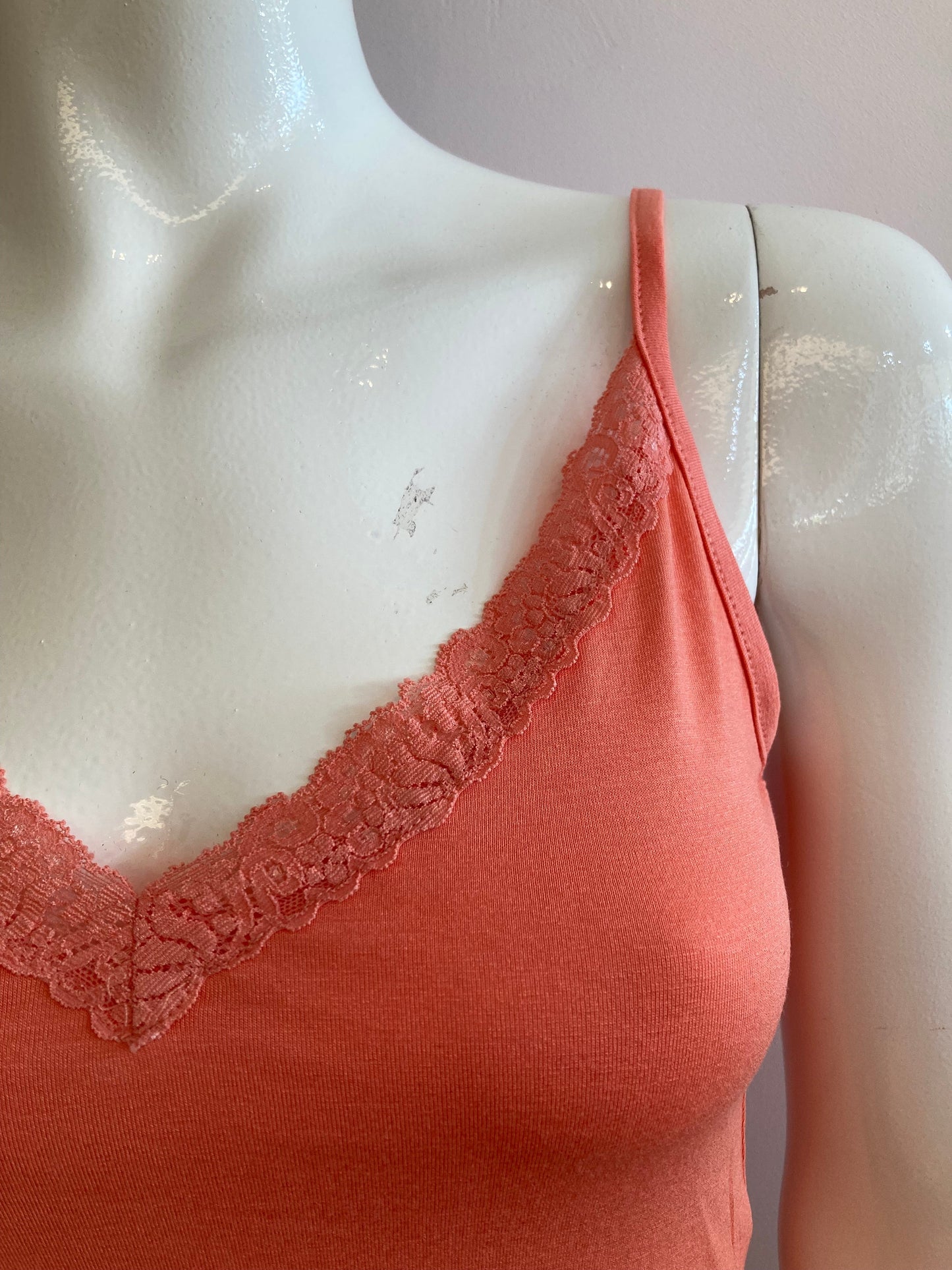 Tank top lace Koraal