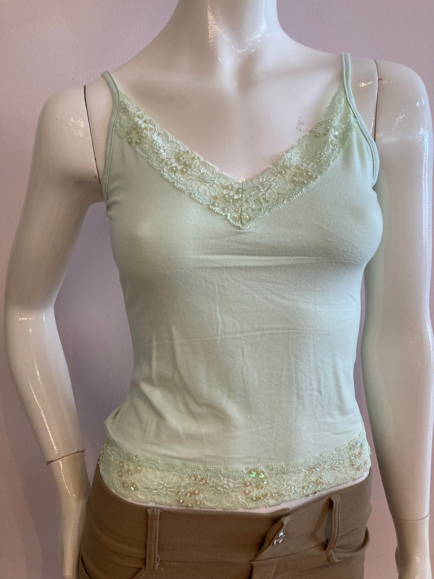 Tank top lace light green