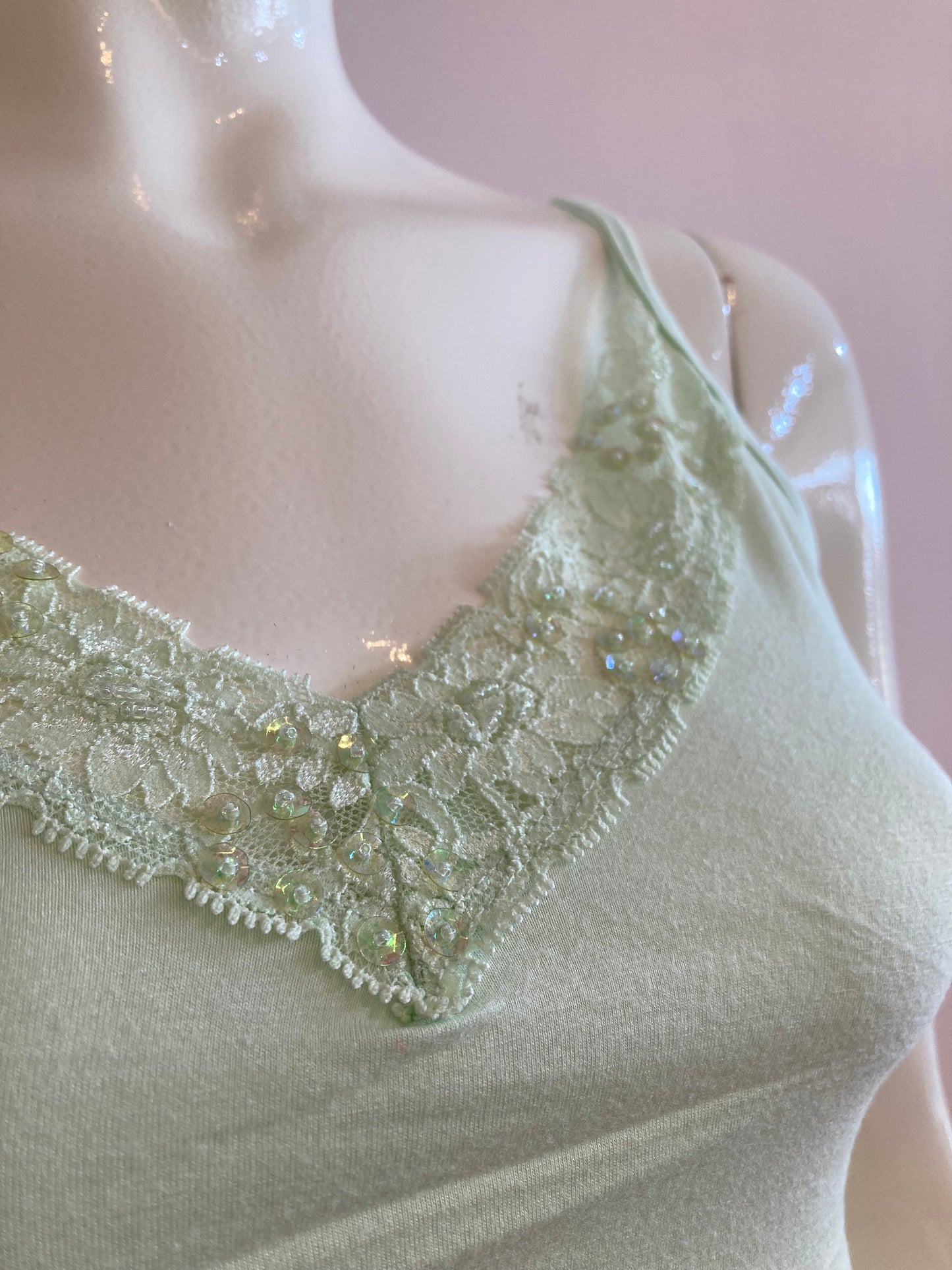 Tank top lace light green