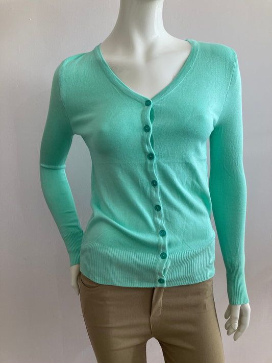 Very stretchy and very soft mint knit cardigan