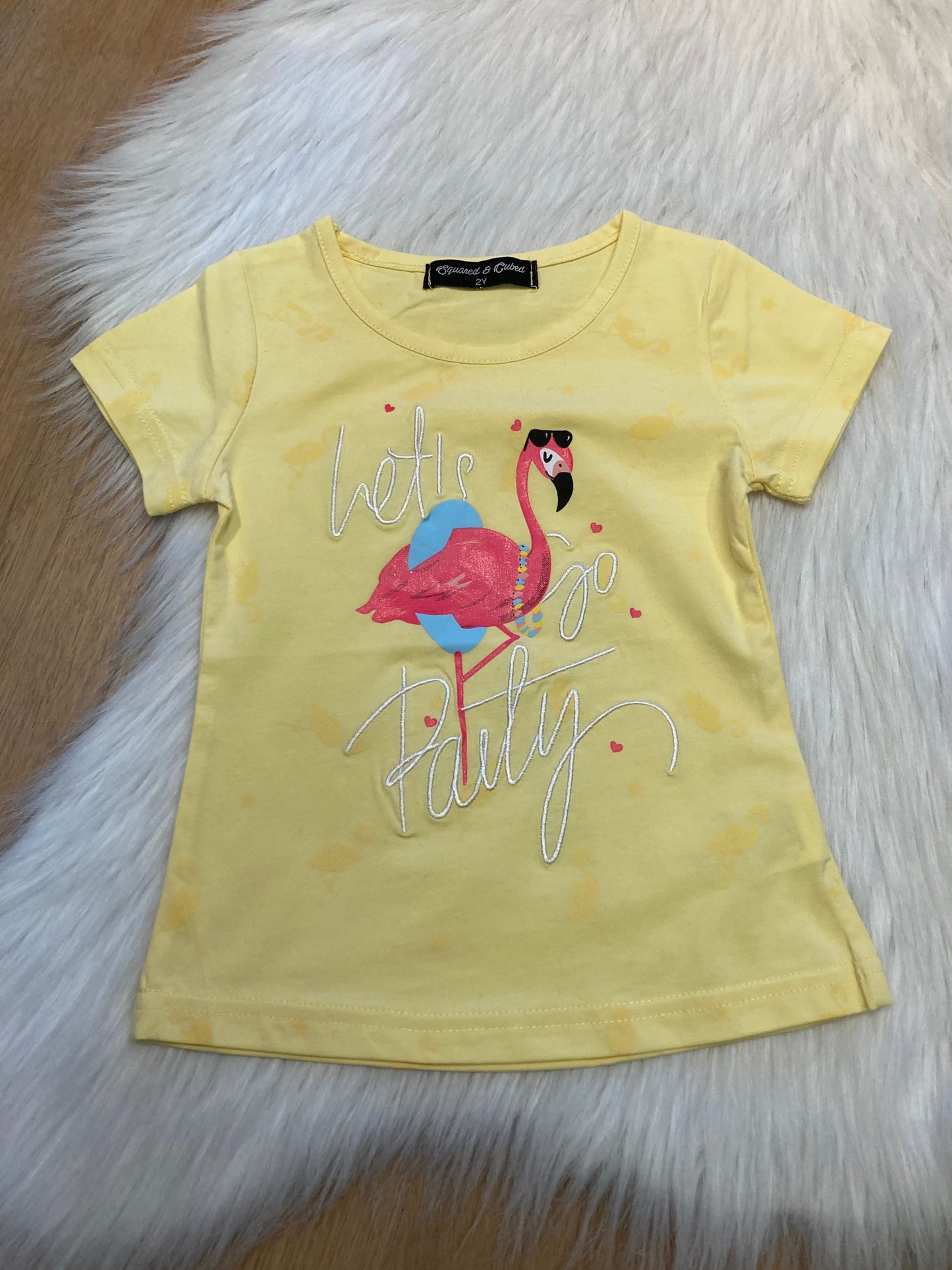 T-shirt Flamingo geel