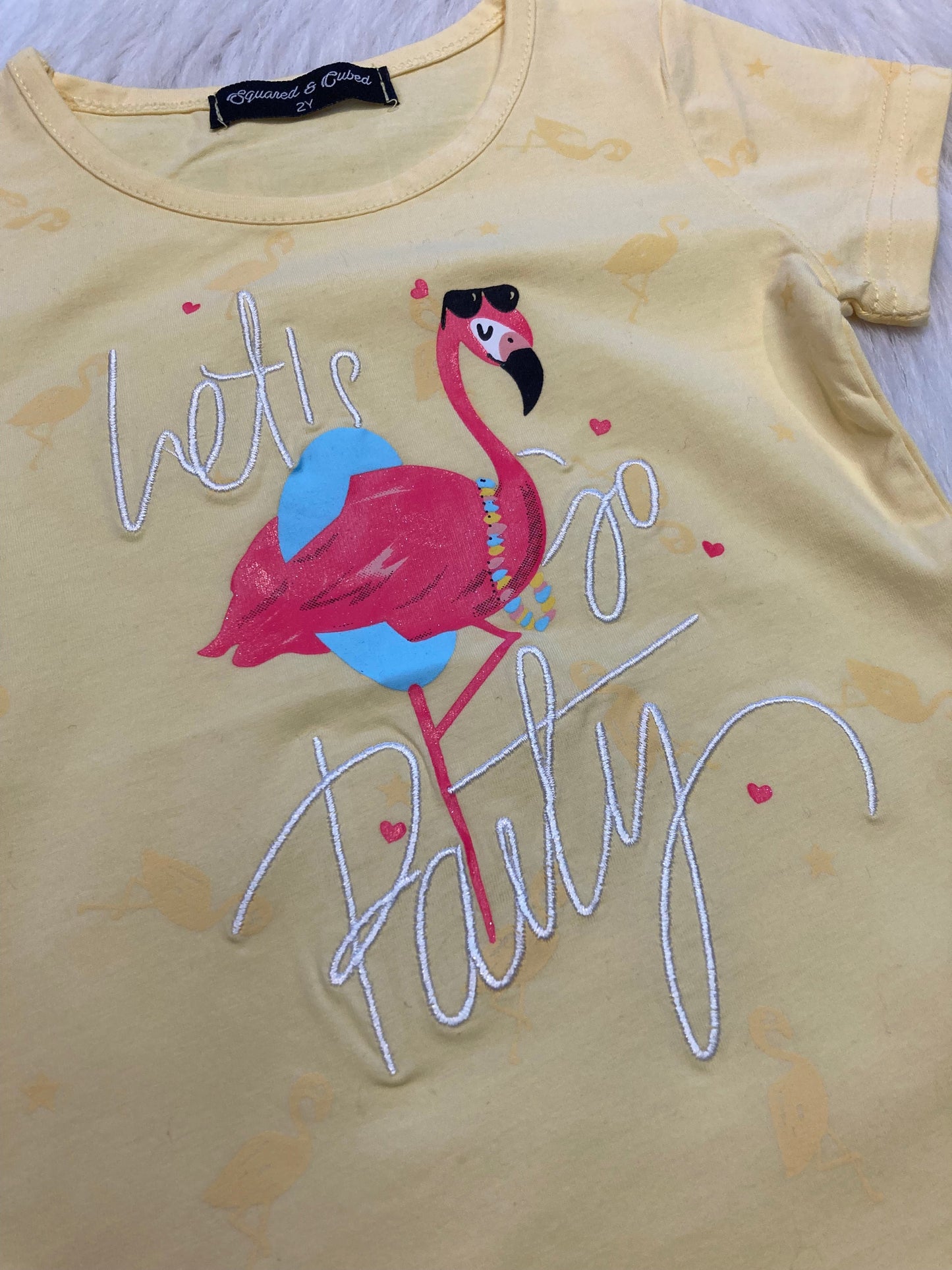 T-shirt Flamingo geel