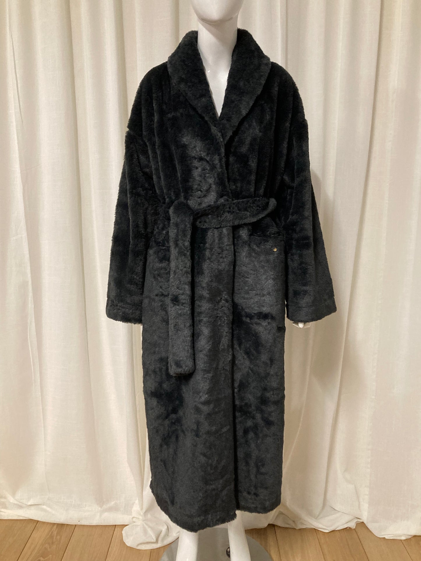 Women dressing gown antraciet