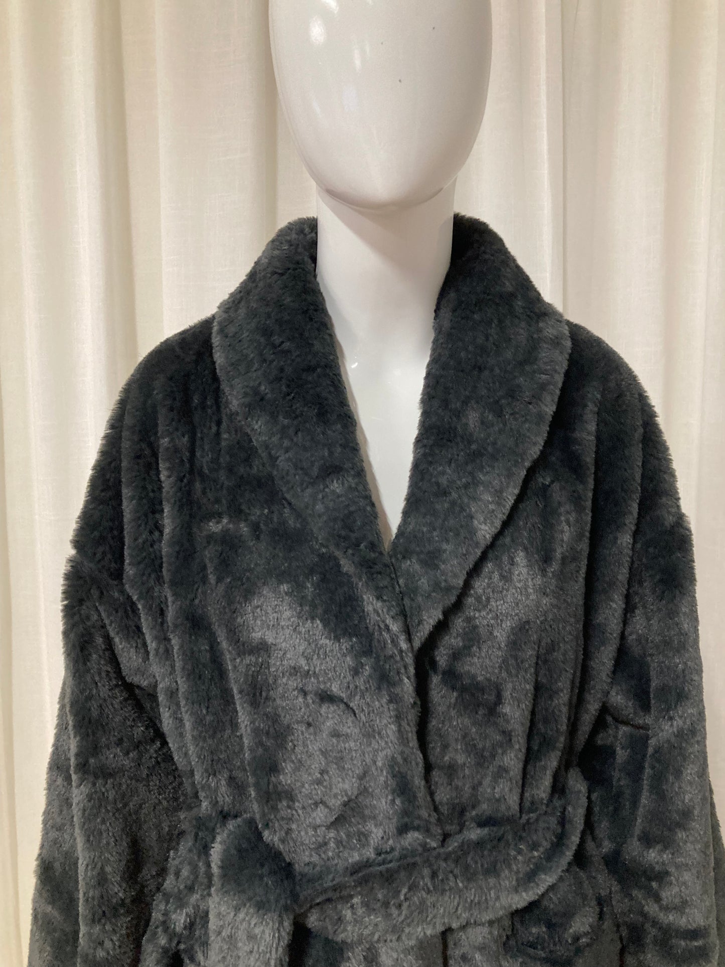 Women dressing gown antraciet