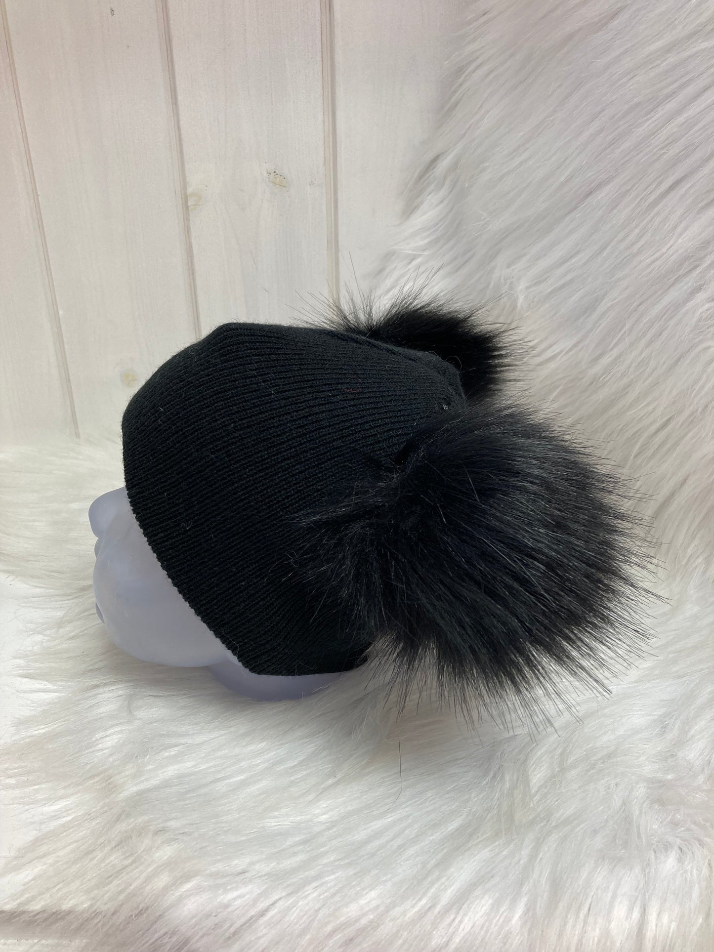 Casual beanie zwart dubbele pompom zwart