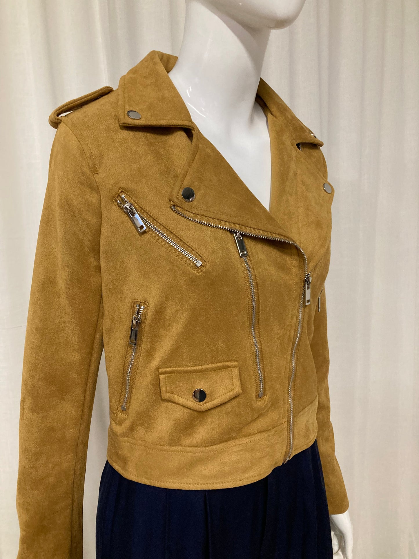 Suede biker jacket