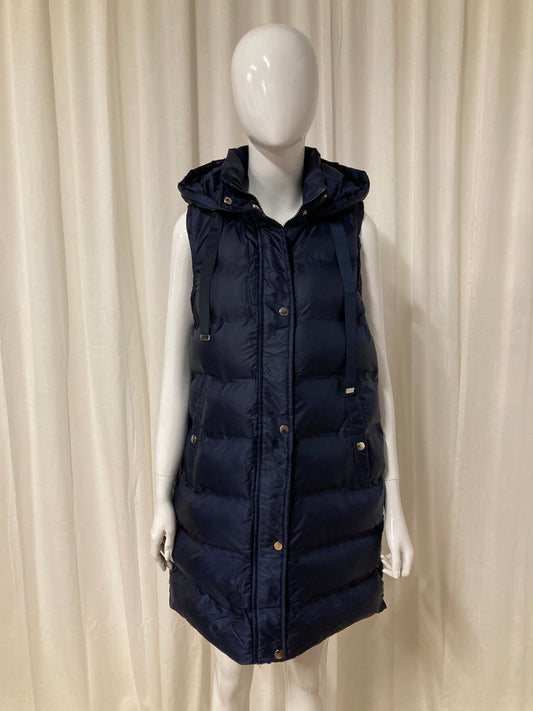 Sleeveless puffer jacket with hood Marine Blauw