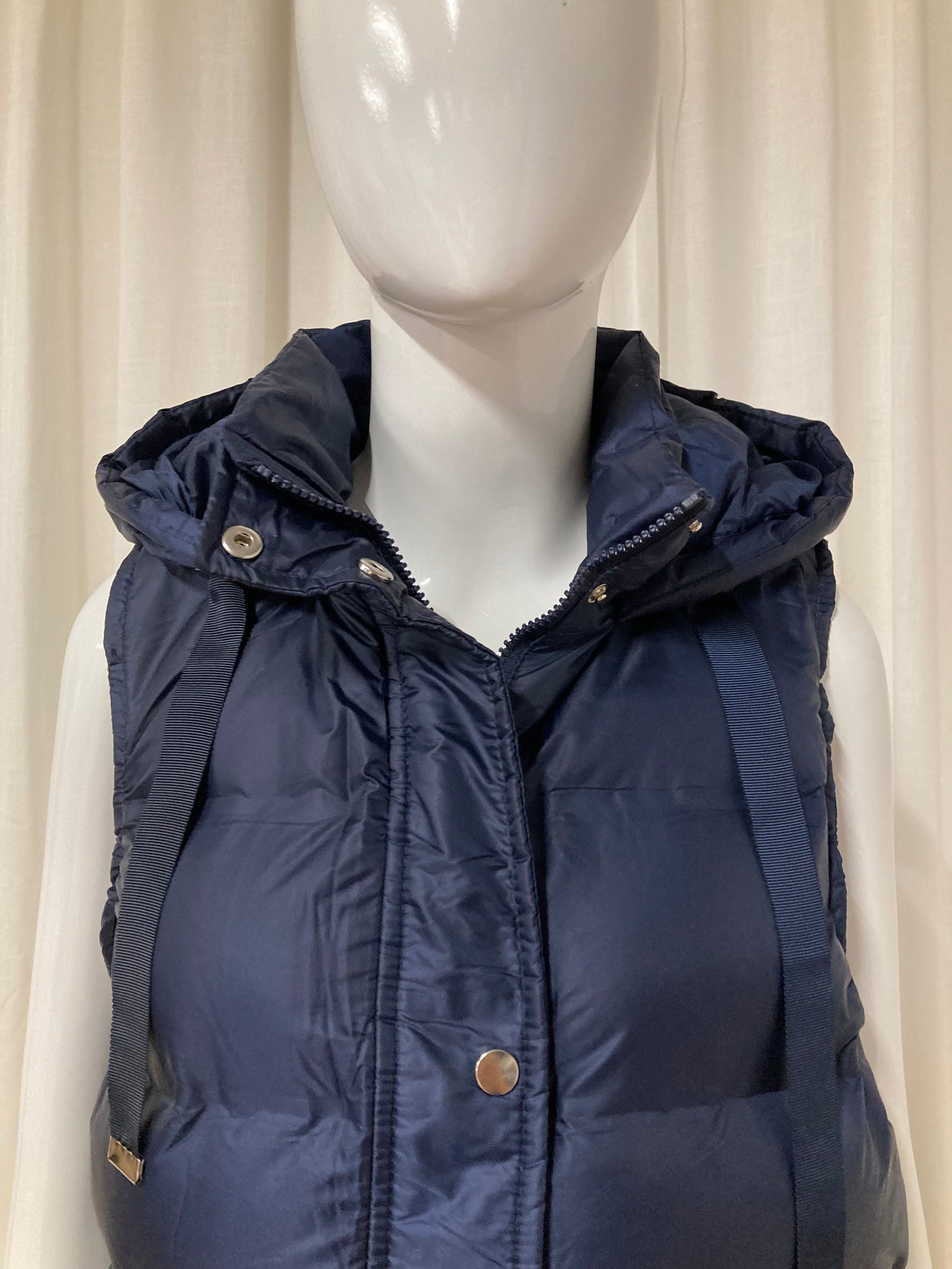 Sleeveless puffer jacket with hood Marine Blauw