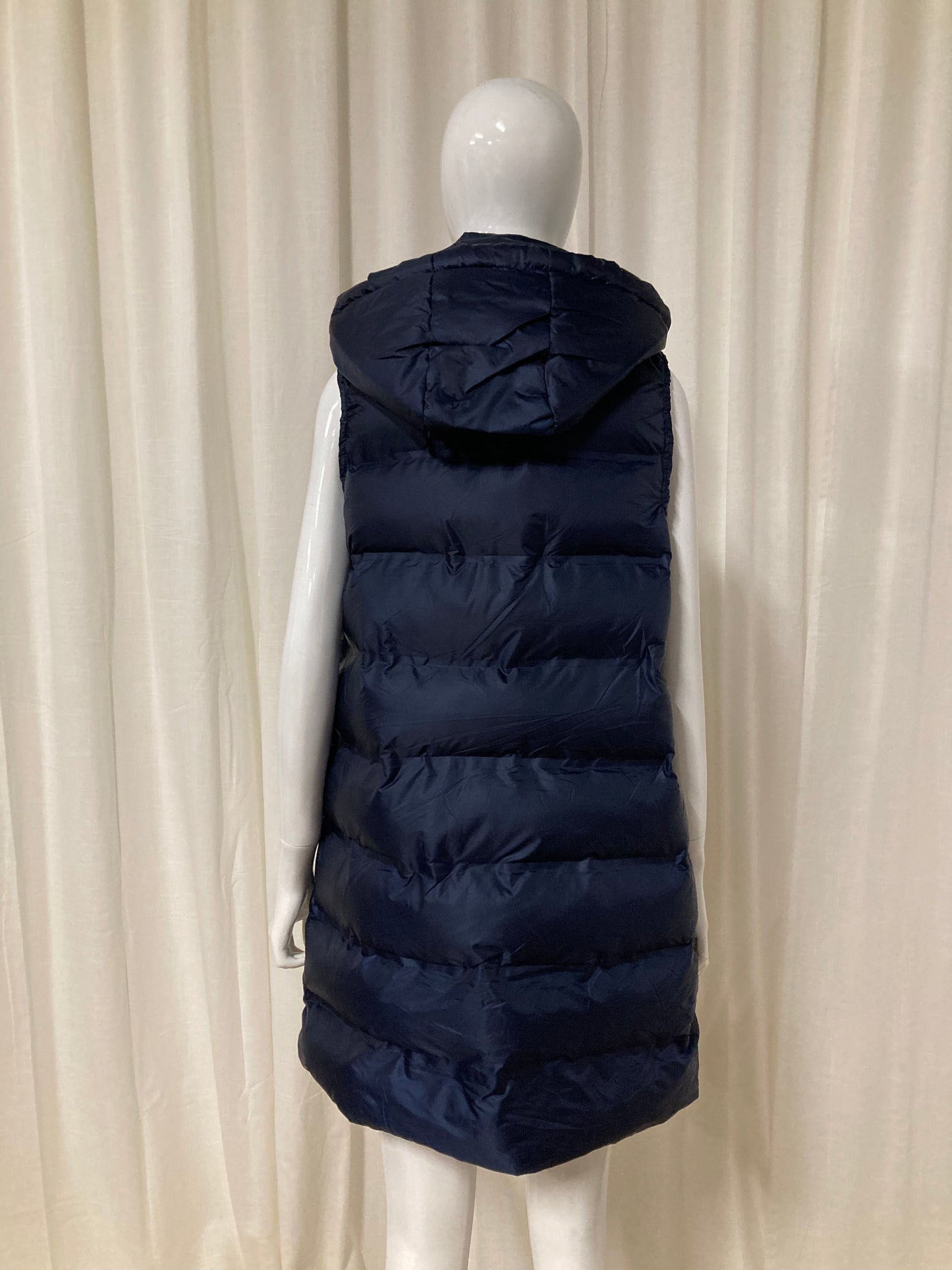 Sleeveless puffer jacket with hood Marine Blauw