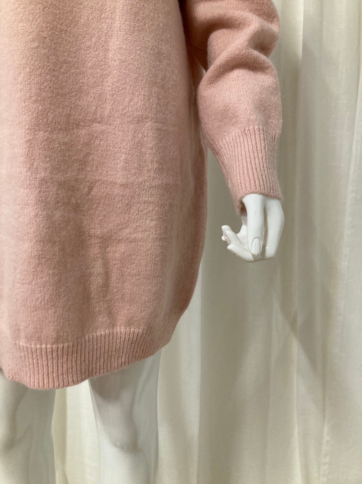 Sweater dress ruffles pink