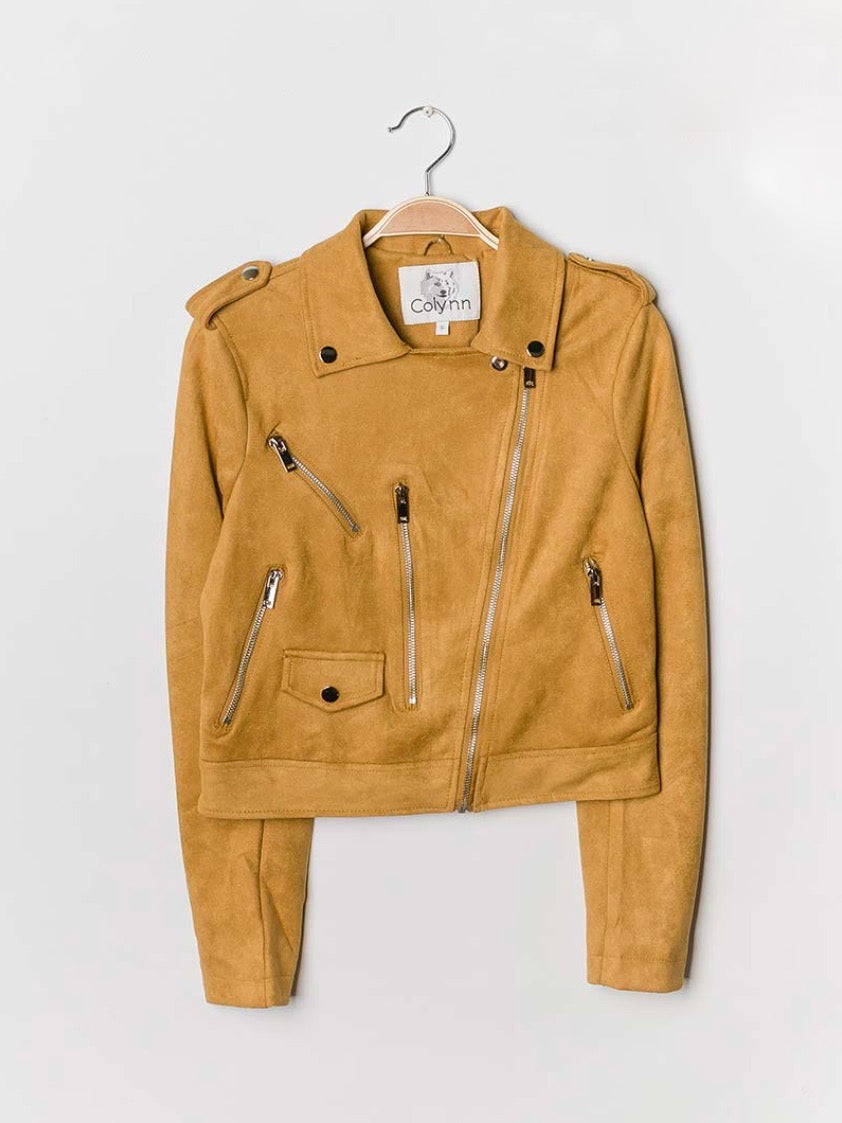 Suede biker jacket