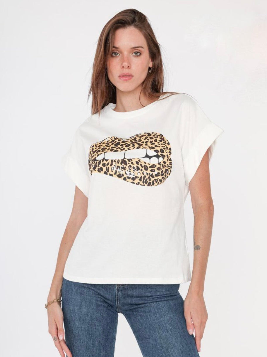 T-shirt with panter lips