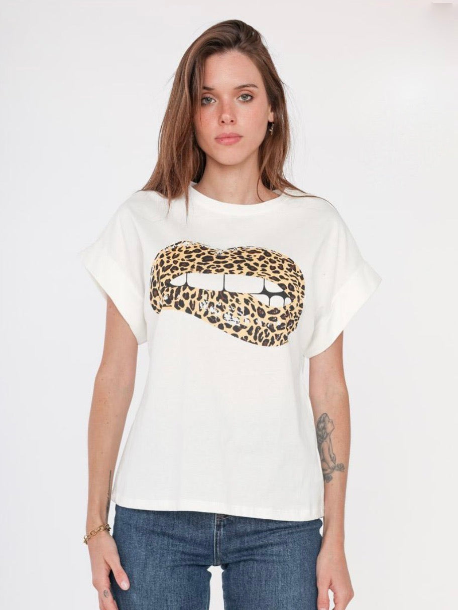 T-shirt with panter lips