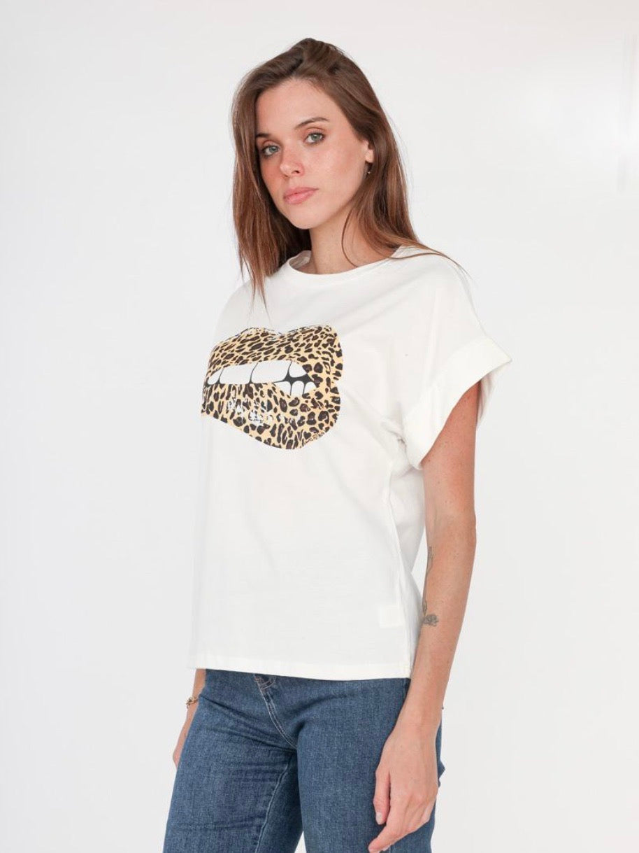 T-shirt with panter lips