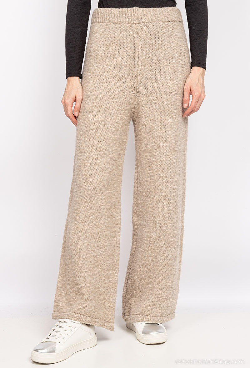 Plain oversized trousers beige