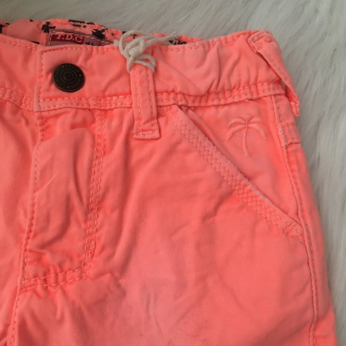 Bermuda uni twill neon koraal