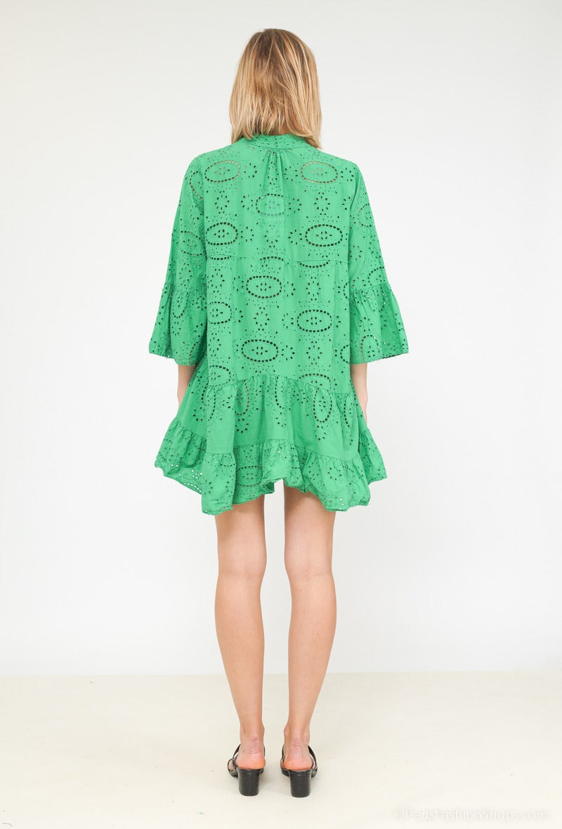 Embroidered Dress groen