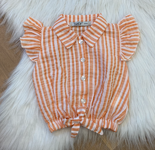 Blouse met strik Peach